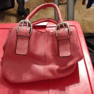 Tignanello Pink Satchel with Silver Accents